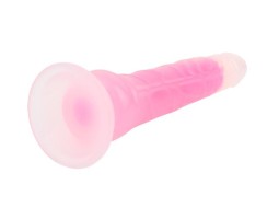 Svítící dildo s přísavkou Pinky Glow (21,5 cm)