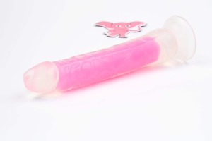 Svítící dildo s přísavkou Pinky Glow (21,5 cm)