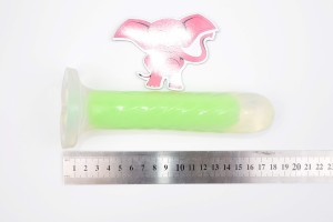 Svítící dildo s přísavkou Green Radiation (17 cm), rozměry