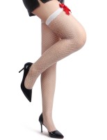Samodržící podvazkové punčochy s mašlemi Sexy Nurse