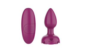 Svítící anální kolík s dotykovým tlačítkem Rose Flash (9,5 cm)