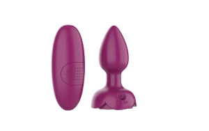 Svítící anální kolík s dotykovým tlačítkem Rose Flash (9,5 cm)