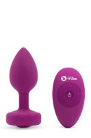 B-Vibe Vibrační šperk anální kolík S/M Fuchsiová