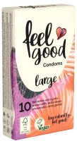 feelgood «large» extra large condoms, vegan, natural rubber latex 10 pcs