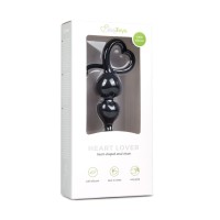 EASYTOYS ANAL COLLECTION Černé anální korálky s rukojetí ve tvaru srdce