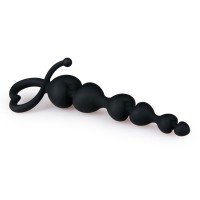 EASYTOYS ANAL COLLECTION Černé anální korálky s rukojetí ve tvaru srdce