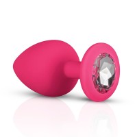 EASYTOYS ANAL COLLECTION Silikonový anální kolík s diamantem - Růžový
