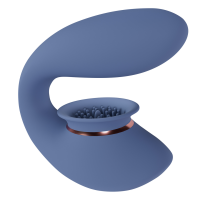 Vibrátor a sací pomůcka Twitch 3 - dobíjecí, modro-šedý