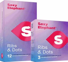 Sexy Elephant – vroubkované kondomy Ribs & Dots