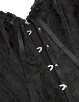 12 Pieces Soft Steel Bones Black Sexy Jacquard Palace Style Corset