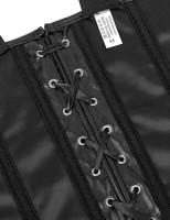 12 Pieces Plastic Bone Black Sexy Faux Leather Square Buckles Corset
