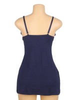 Blue Sexy Modal Lace Bow Suspender Nightdress