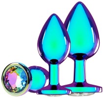 Ouch! by Shots Venice Collection - Metal Anal Plug Set - Iridescent