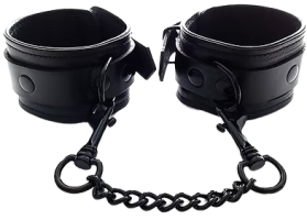 ROUGE Leather Ankle Cuffs Black with Black Accessories
