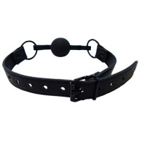 ROUGE Leather Ball Gag Black with Black Accessories