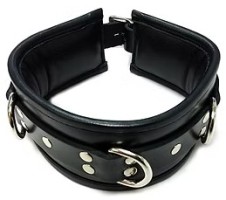 ROUGE Leather 3 D-Ring Padded Collar Black