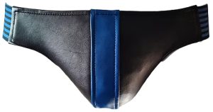 ROUGE Leather Jocks with Stripe Black/Blue