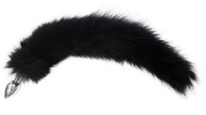 ROUGE Stainless Steel Medium Butt Plug Tail - Real Fur