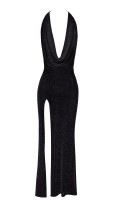 NOIR F373 Onyx Liquid Long Dress