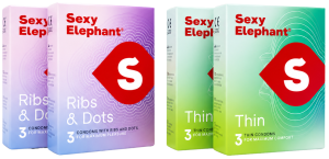 Sada čtyř balení kondomů Sexy Elephant Mix (12 ks)