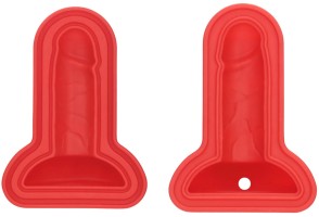 Lovetoy Mace silikonová forma na led – mini penis, červená