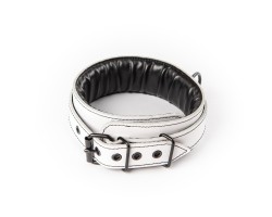 Kožený obojek z bílé kůže Sexy Elephant – Aria Collar