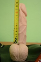 Připínací gelový penis 18 cm