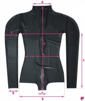 Latexové body - rozměry zepředu