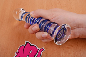 Skleněné dildo Arts Clair Bleu (17 cm)