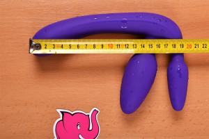 Partnerské dildo Strapless Triple Game (20 cm), rozměry
