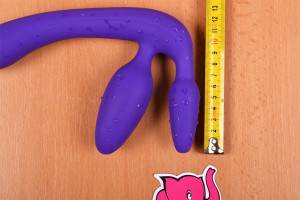 Partnerské dildo Strapless Triple Game (20 cm), rozměry