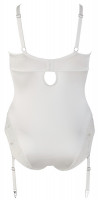 Plus size perleťově bílé body Suspenders