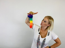 Dildo s přísavkou Rainbow Lust (20 cm), Verča