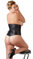 Plus size černý korzet Satin Touch