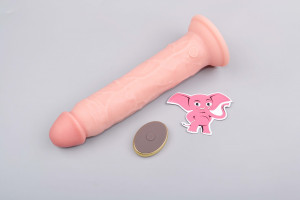 Realistický vibrátor s přísavkou z dvojitého silikonu Pipedream King Cock Gigant s dálkovým ovladačem