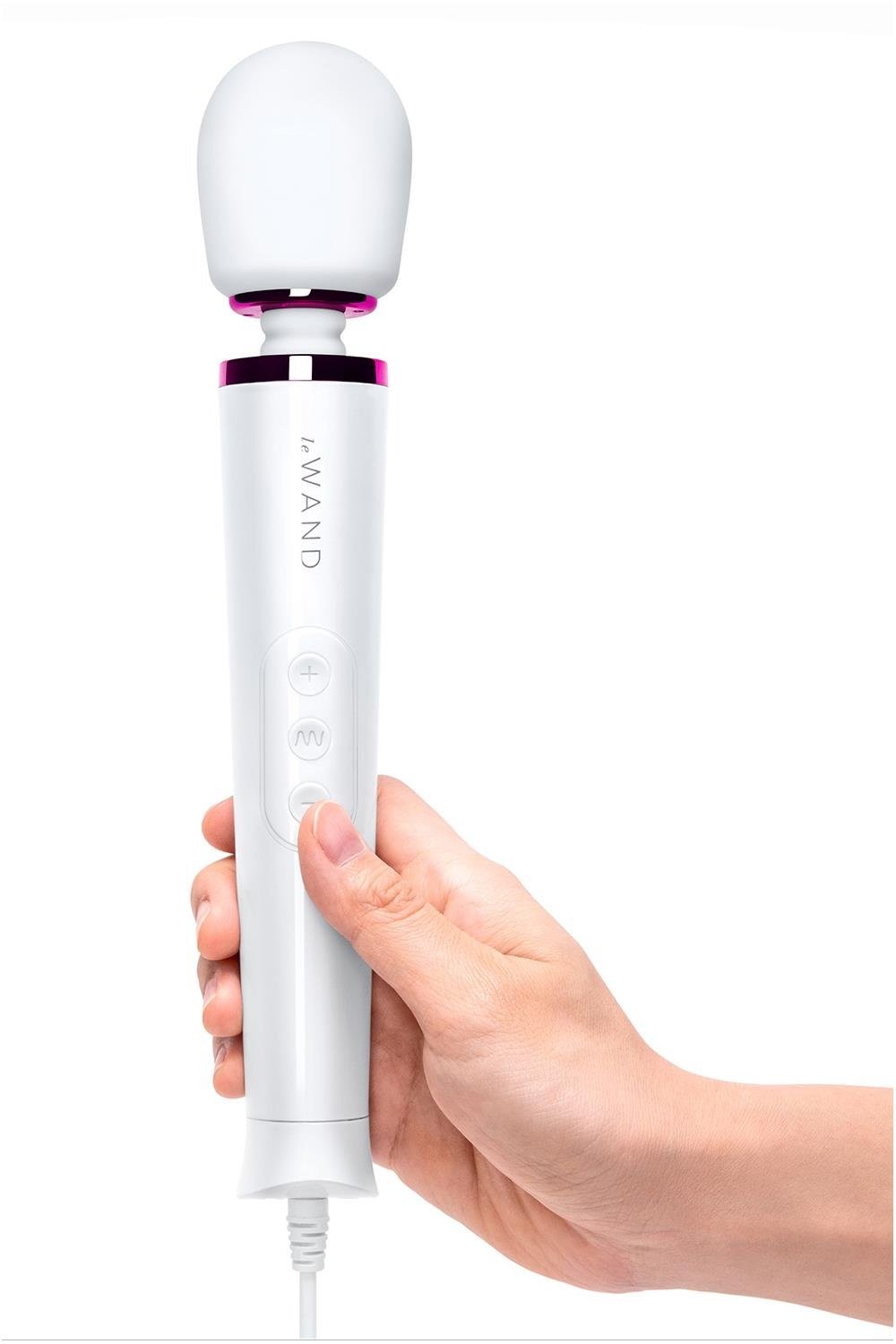 Le Wand Silný Malý Zapojitelný Bílý Vibrátor na bílém pozadí