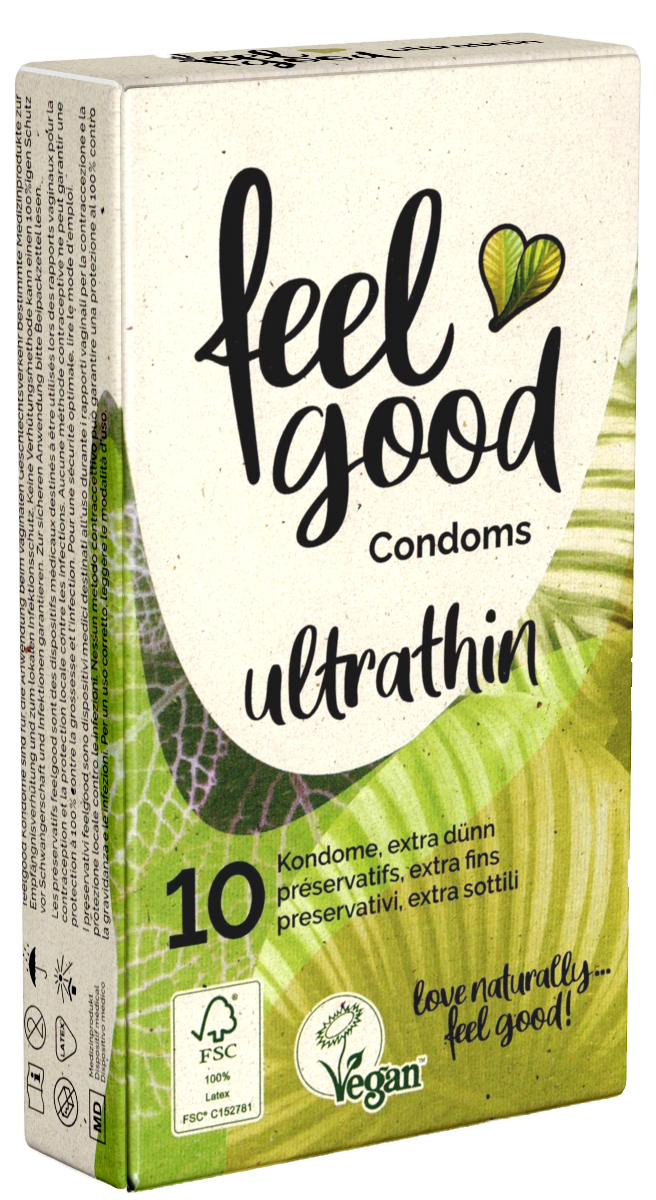 feelgood «ultrathin» vegan, ultra-thin and ultra-delicate condoms 10 pcs