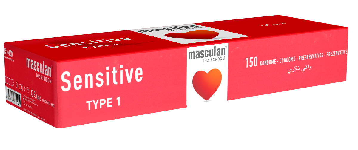 Masculan Typ 1 (sensitive) 150 smooth pink condoms for sensual moments