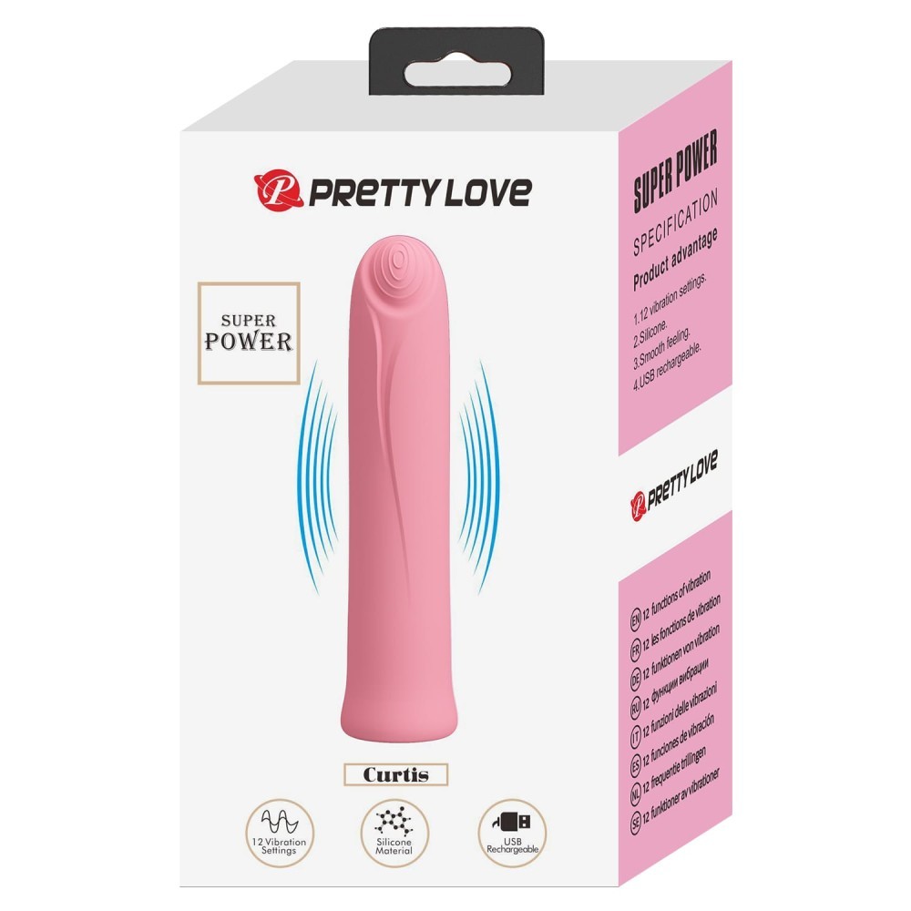 Pretty Love Curtis Růžový - ruční vibrátor pro páry