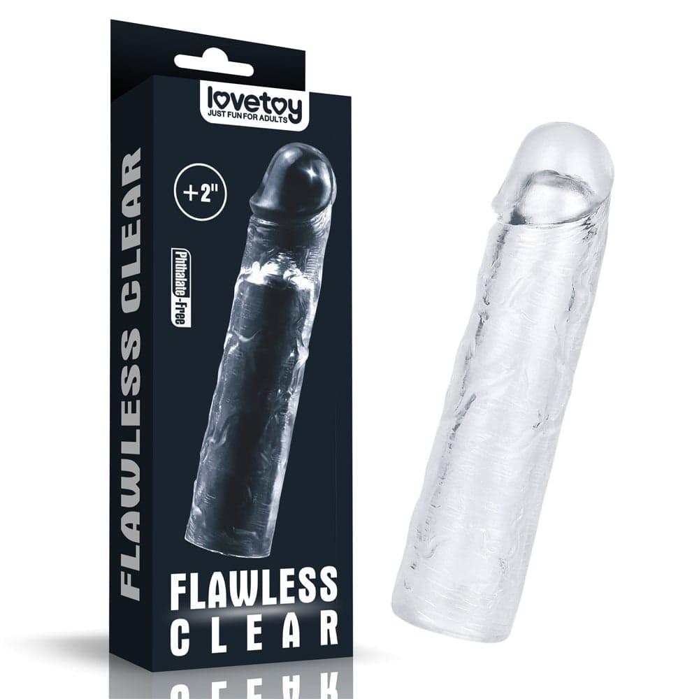 Průhledný návlek na penis Flawless - prodloužení o 2''