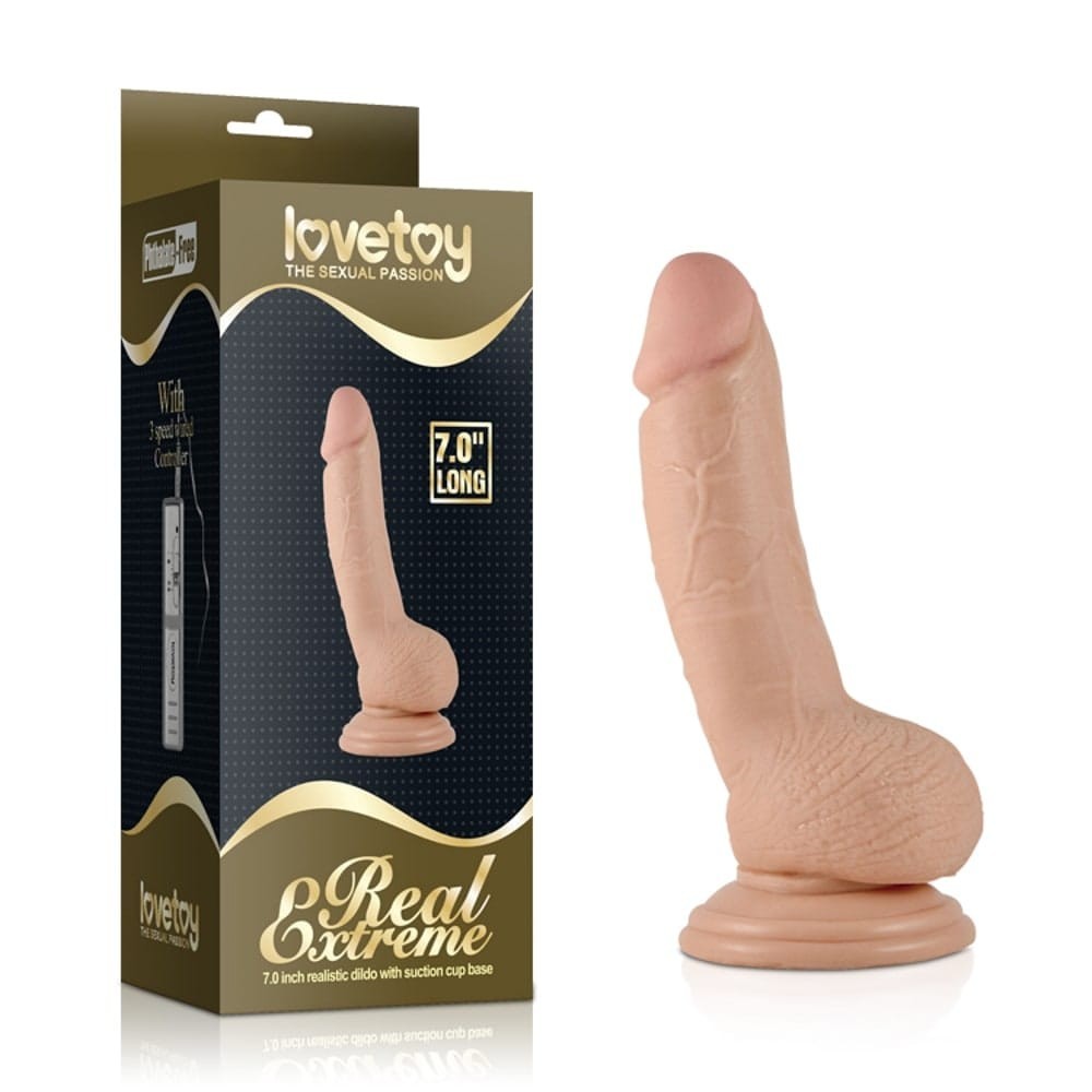 7" Extra Reálný Vibrační Dildo