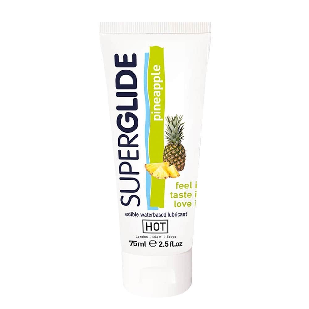 HOT Superglide jedlý lubrikační gel na vodní bázi – ANANAS 75 ml