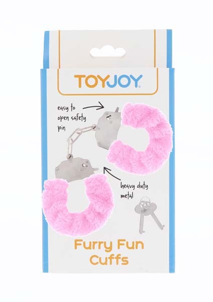 ToyJoy Furry Fun Cuffs plyšové erotické putá PINK