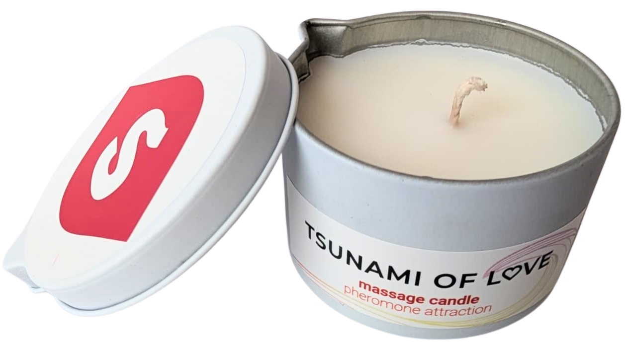 Masážní svíčka Tsunami of Love Pheromone Attraction (100 ml)