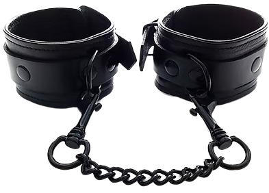 ROUGE Leather Wrist Cuffs Black with Black Accessories