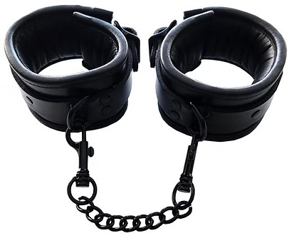 ROUGE Leather Padded Wrist Cuffs Black with Black Accessories