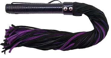 ROUGE Long Suede Flogger Leather Handle Black/Purple