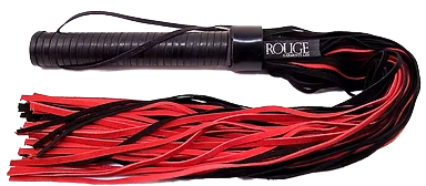 ROUGE Long Suede Flogger Leather Handle Black/Red