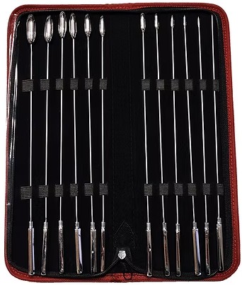 ROUGE Stainless Steel 12 Piece Rosebud Dilator Set pro intimní potěšení