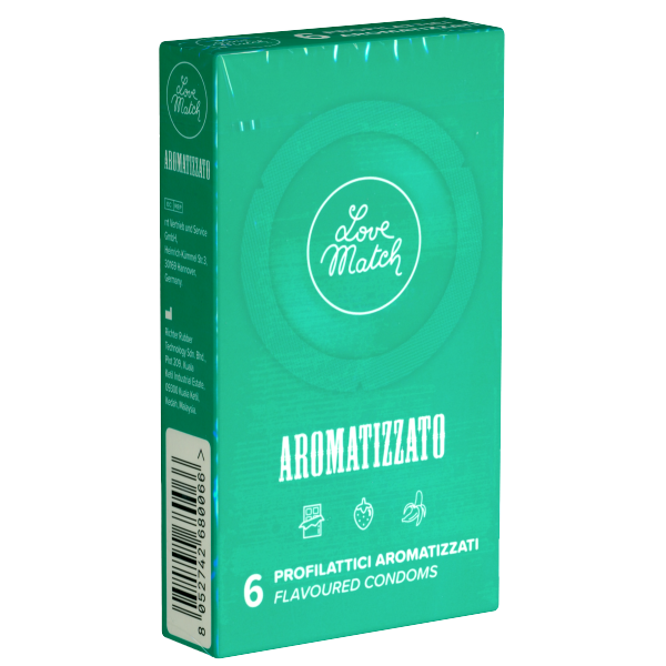 Barevné a aromatizované kondomy Love Match Single: Aromatizzato